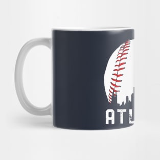 Vintage Atlanta Georgia Downtown Skyline Baseball Mug